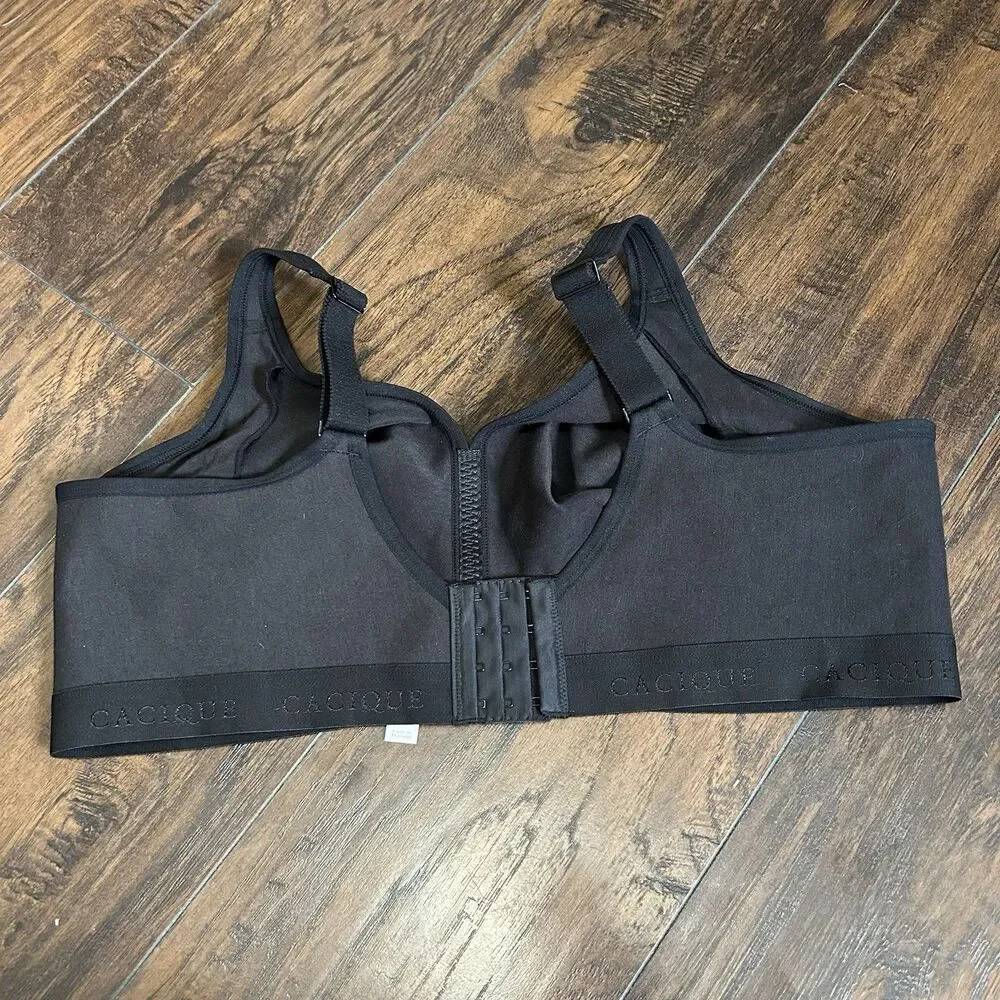 Cacique Womens Unlined Full Coverage No-Wire Bra Black 44F